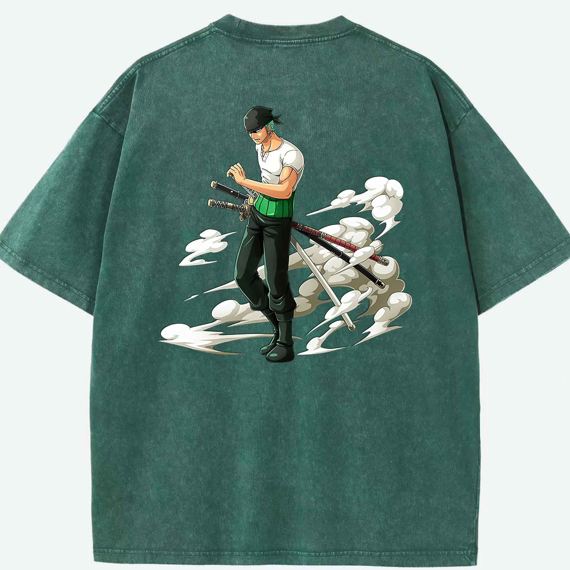 ワンピース ロロノア・ゾロ ONE PIECE Roronoa Zoro 綿100% ヴィンテージ風 半袖Tシャツ（背面プリント）